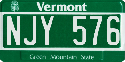 VT license plate NJY576