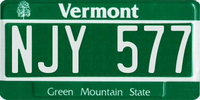 VT license plate NJY577
