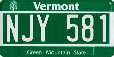 VT license plate NJY581