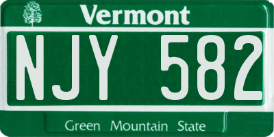 VT license plate NJY582