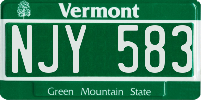 VT license plate NJY583