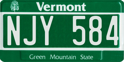 VT license plate NJY584