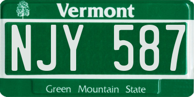 VT license plate NJY587