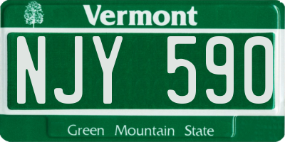 VT license plate NJY590