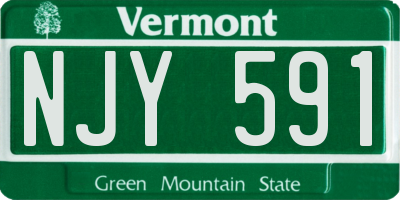 VT license plate NJY591