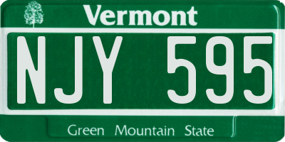 VT license plate NJY595