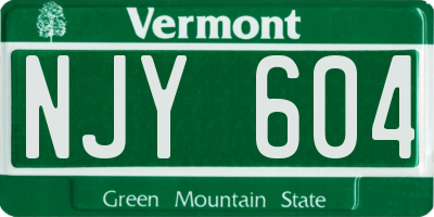 VT license plate NJY604