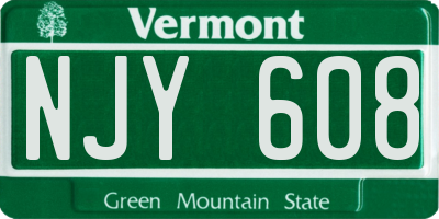 VT license plate NJY608
