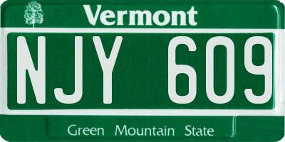 VT license plate NJY609