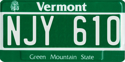 VT license plate NJY610