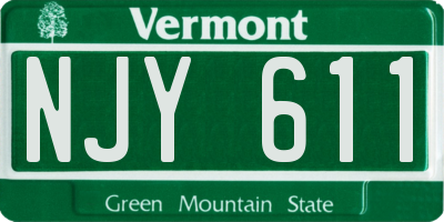 VT license plate NJY611