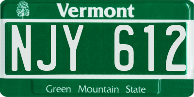 VT license plate NJY612