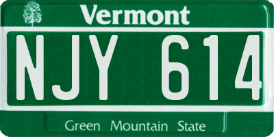 VT license plate NJY614