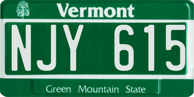 VT license plate NJY615