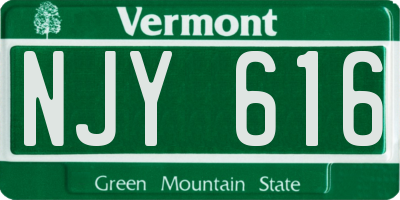 VT license plate NJY616