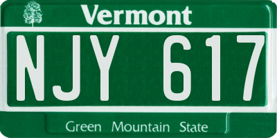 VT license plate NJY617