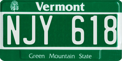 VT license plate NJY618