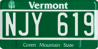 VT license plate NJY619