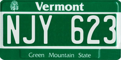 VT license plate NJY623