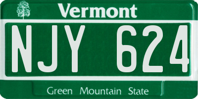 VT license plate NJY624