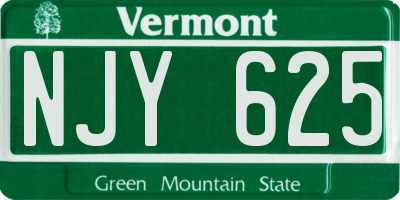 VT license plate NJY625
