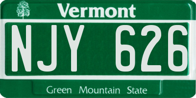 VT license plate NJY626
