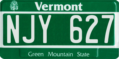 VT license plate NJY627