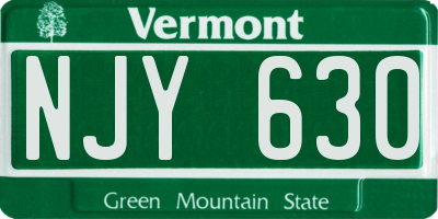 VT license plate NJY630