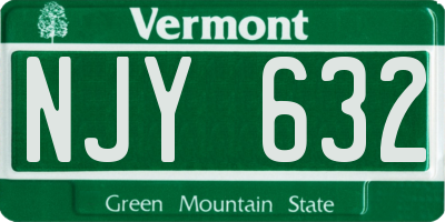VT license plate NJY632