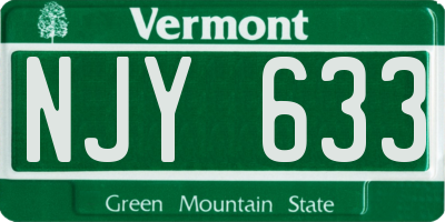 VT license plate NJY633