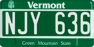 VT license plate NJY636