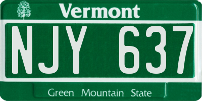 VT license plate NJY637