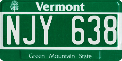 VT license plate NJY638