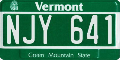 VT license plate NJY641