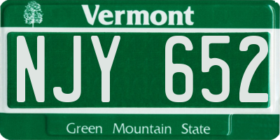 VT license plate NJY652