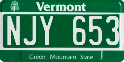 VT license plate NJY653