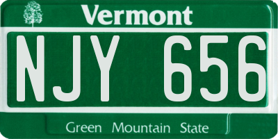 VT license plate NJY656