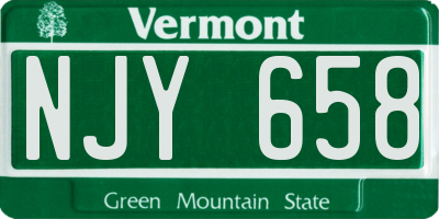 VT license plate NJY658