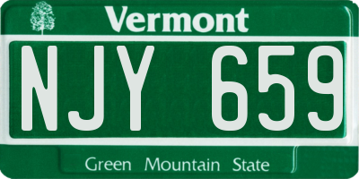 VT license plate NJY659