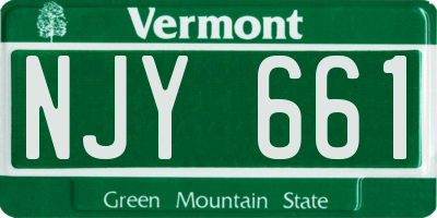 VT license plate NJY661