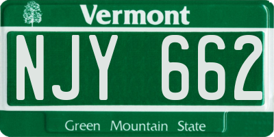 VT license plate NJY662
