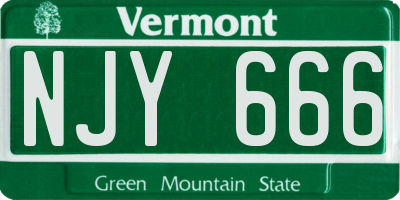VT license plate NJY666