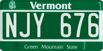 VT license plate NJY676