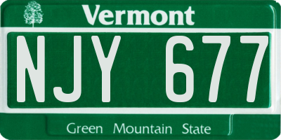 VT license plate NJY677