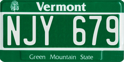 VT license plate NJY679