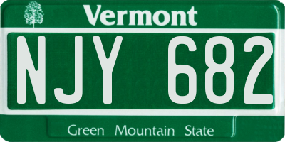 VT license plate NJY682