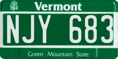 VT license plate NJY683