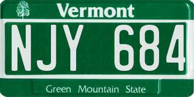 VT license plate NJY684