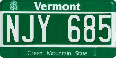 VT license plate NJY685