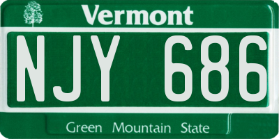 VT license plate NJY686